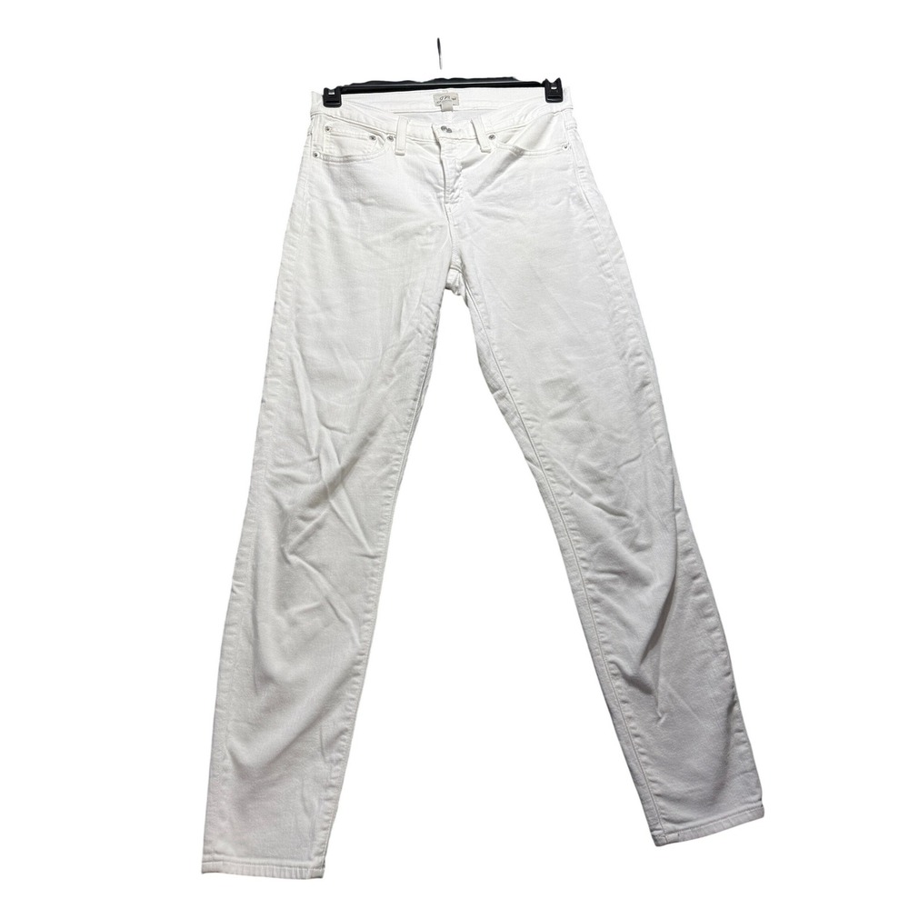 J.Crew Toothpick Jeans Women 29T White Excellent 9" Mid Rise Skinny Tall